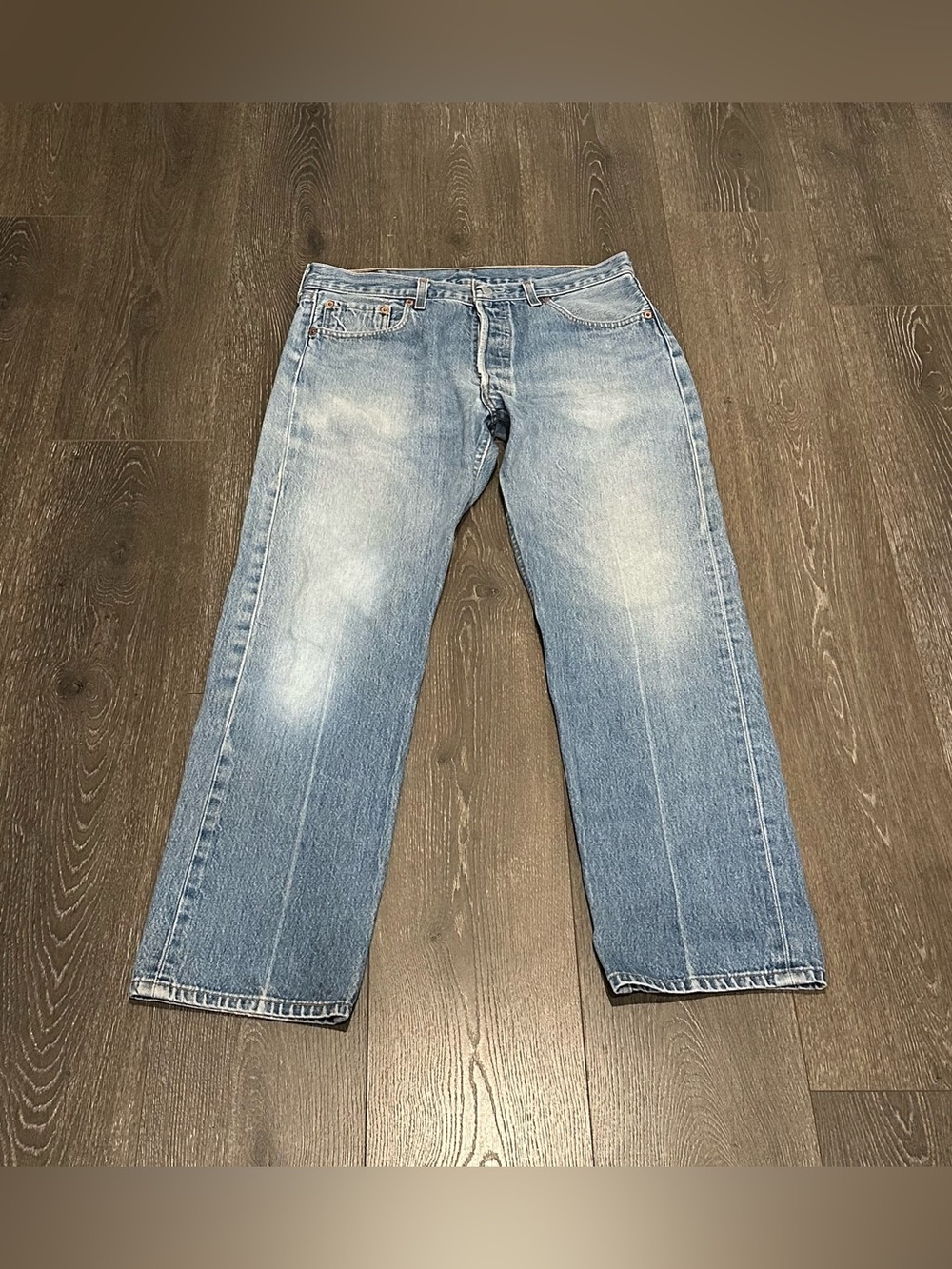 Vintage Levi's 501XX Made in USA Light Blue Men's Straight Jeans Size 35x33